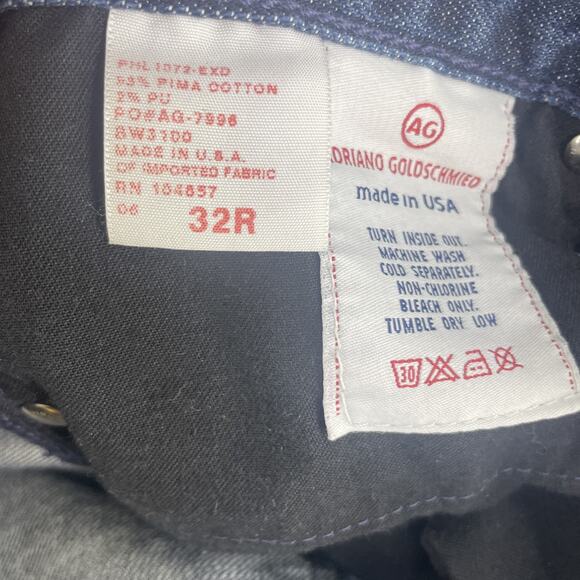 AG Adriano Goldschmied Jeans Womens 32 R Blue The Club Flare Denim Made USA - Picture 8 of 16